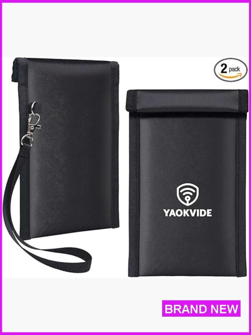Faraday Bags for Phones and Car Keys 2 Pack Signal Blocker Anti Theft Pouch